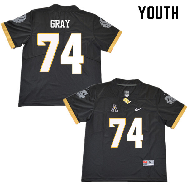 Youth #74 Tony Gray UCF Knights College Football Jerseys Sale-Black